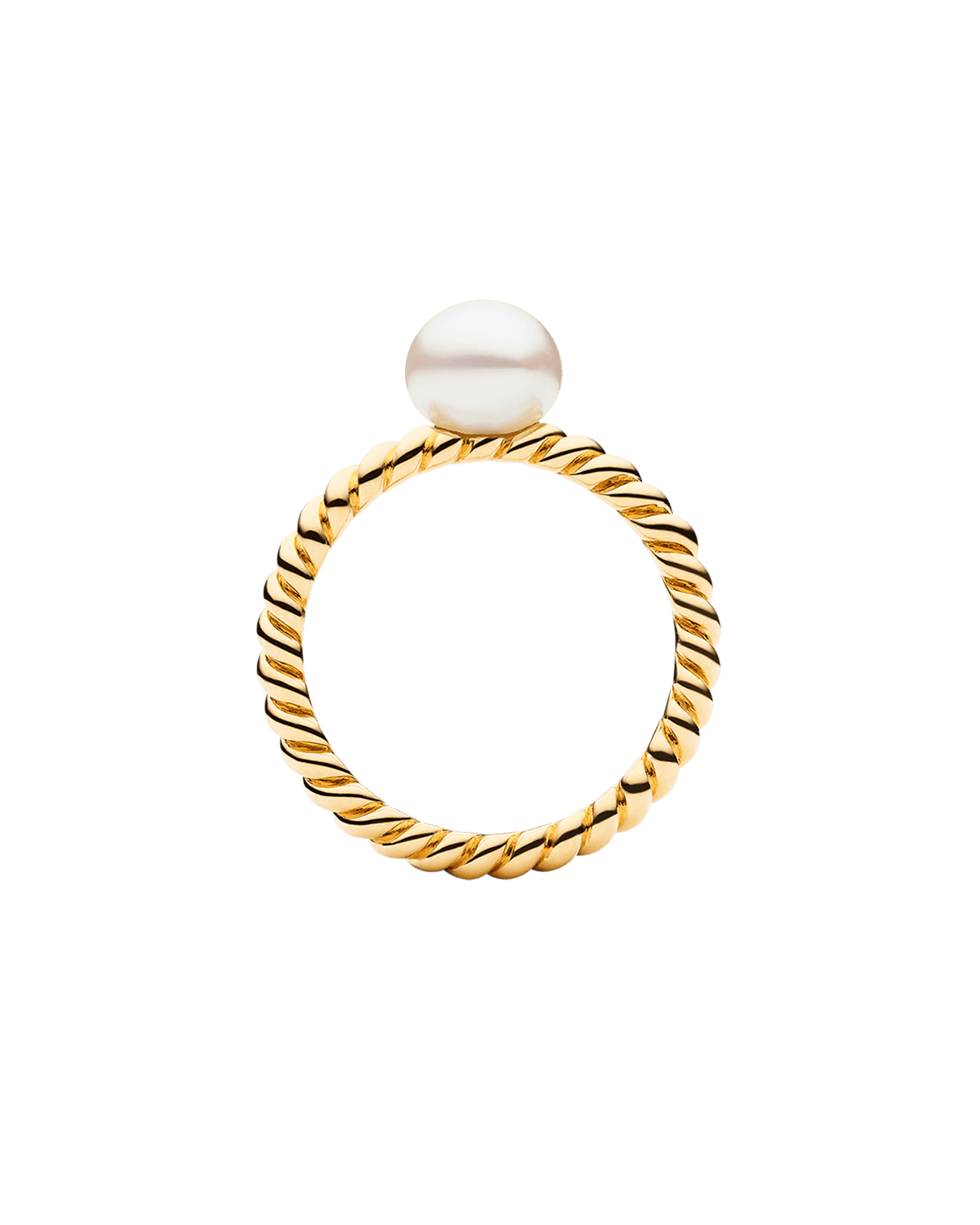 Keshi Pearl Rope Ring | 7mm Keshi Pearl and Yellow Gold