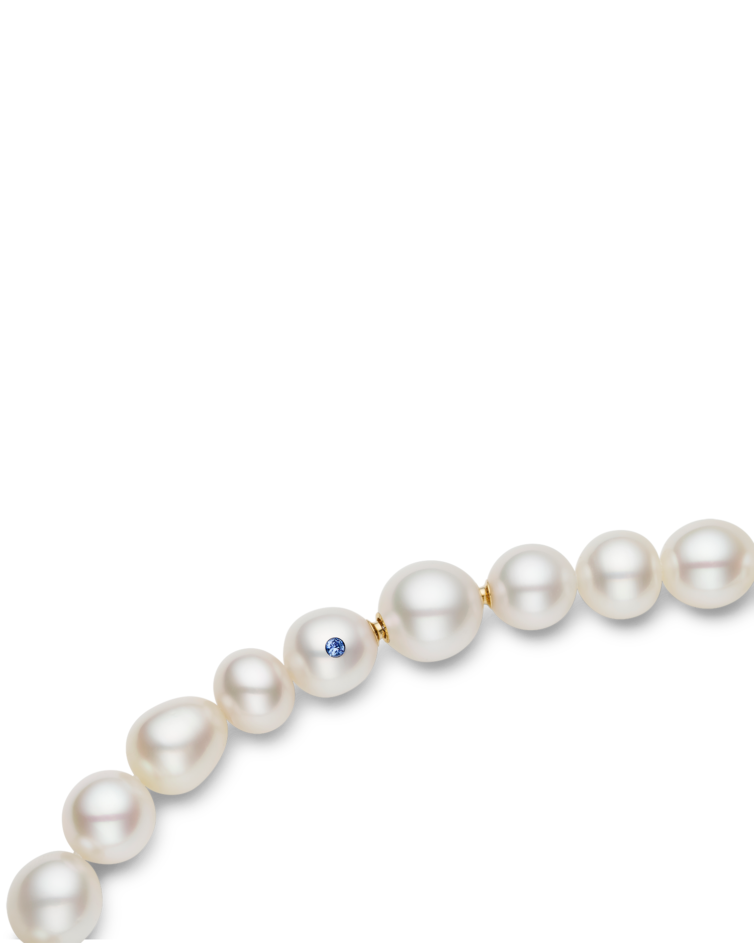 Delfini Blue Pearl Strand Necklace | 11-14mm Pearls and Blue Sapphire 