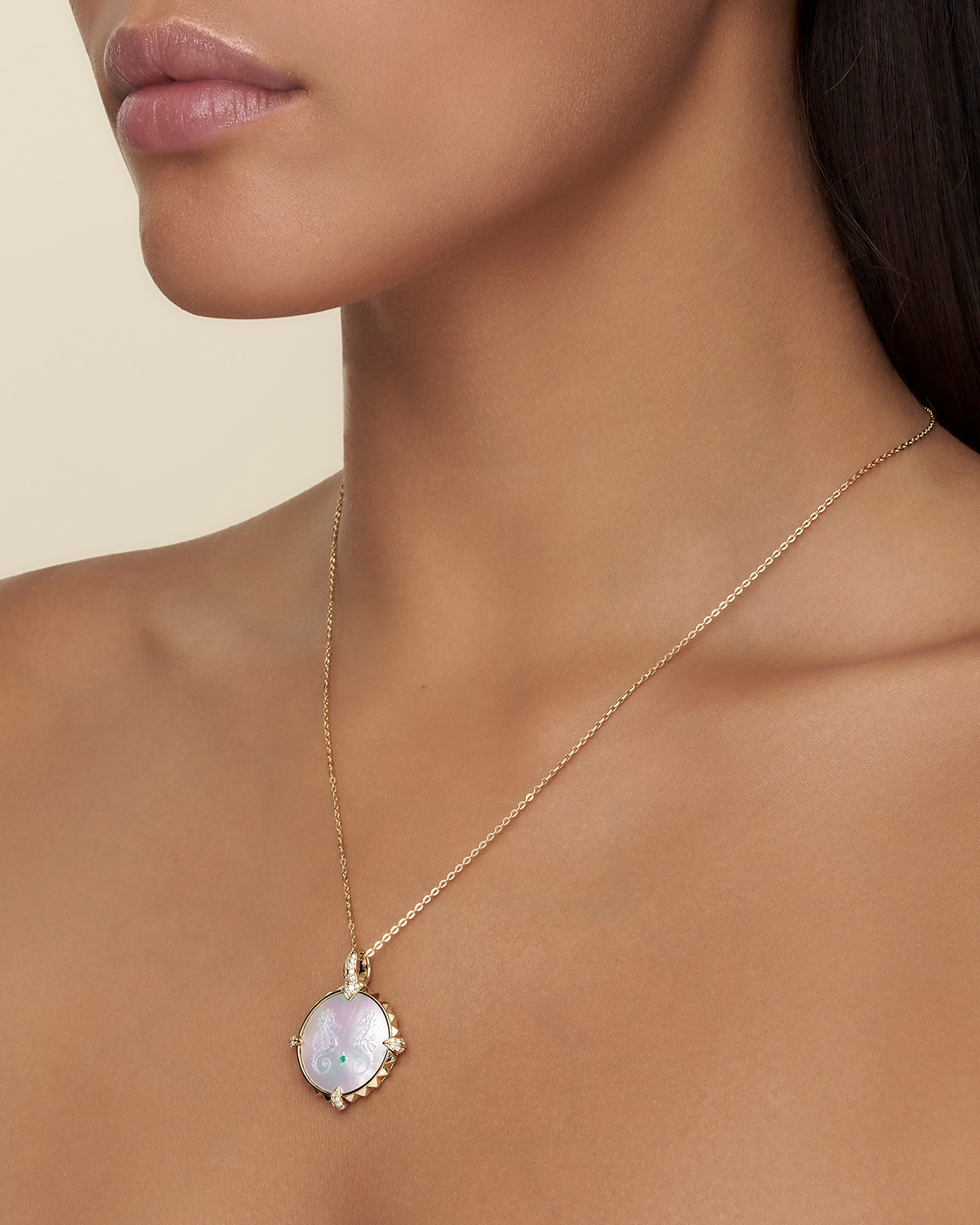 Seahorse Dive Charm Yellow Gold On Body D25A02Y