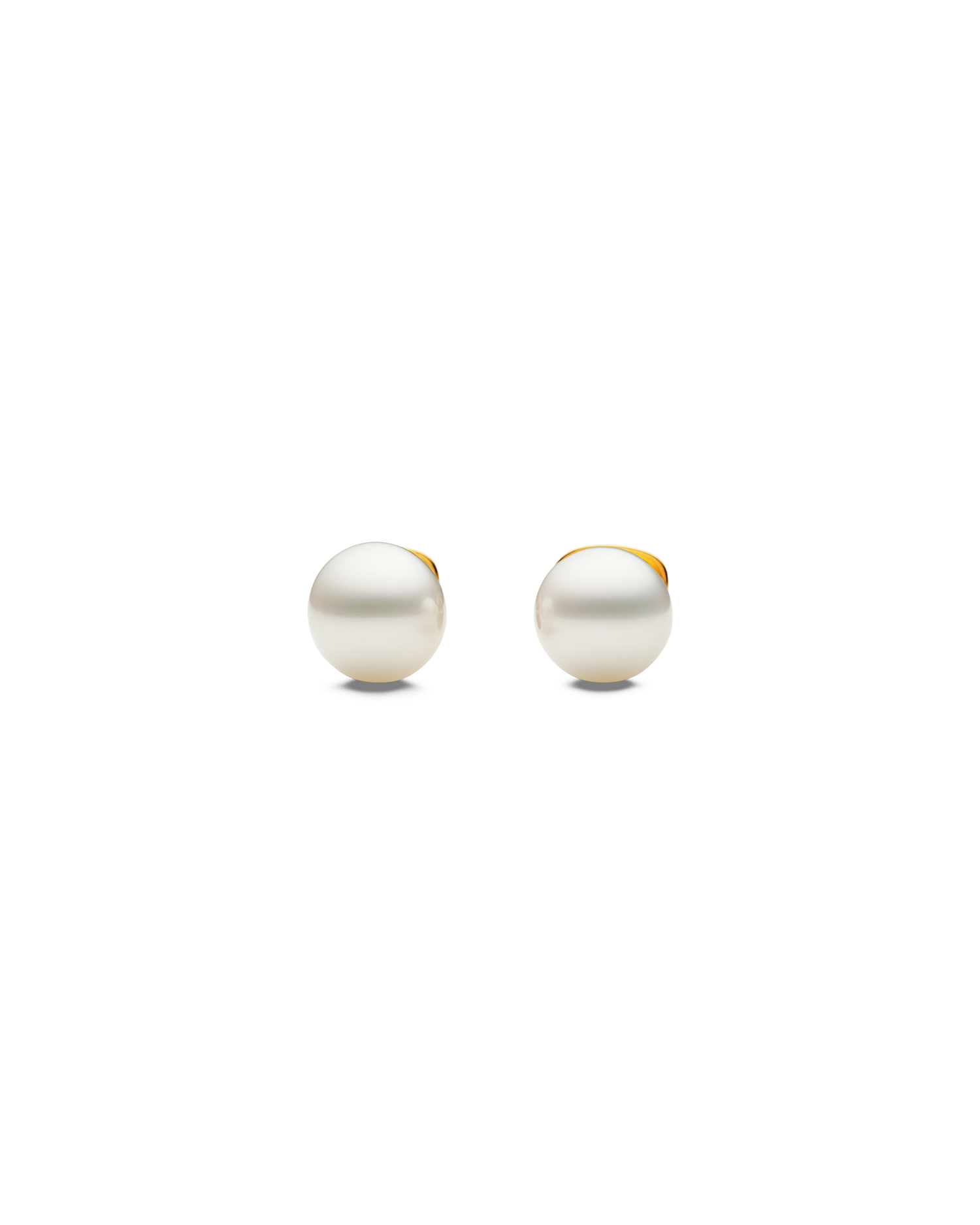 Semi-Round Pearl Stud Earrings | Semi-Round Pearls and Yellow Gold