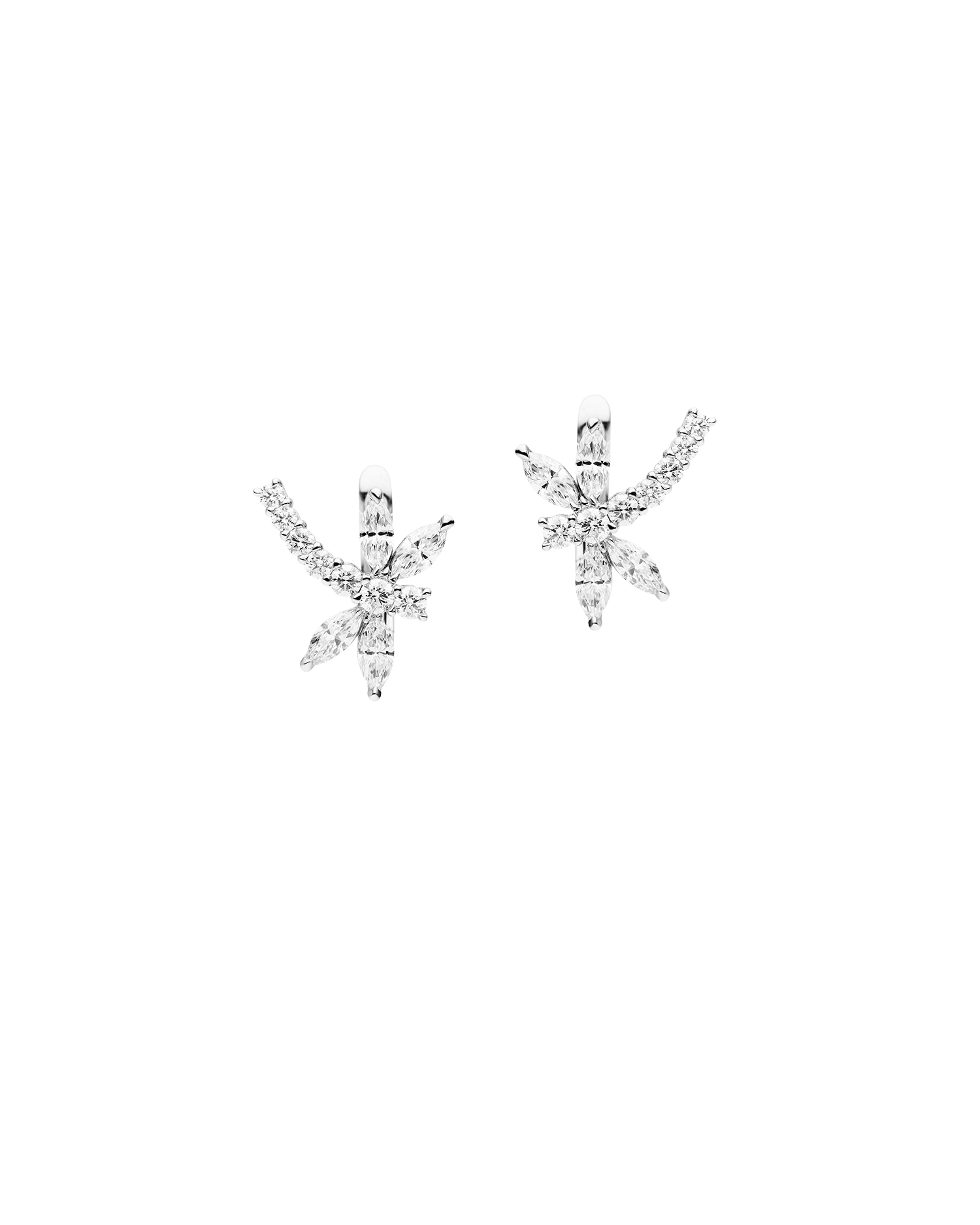 White Diamond Dragonfly Earrings in White Gold C25E12W
