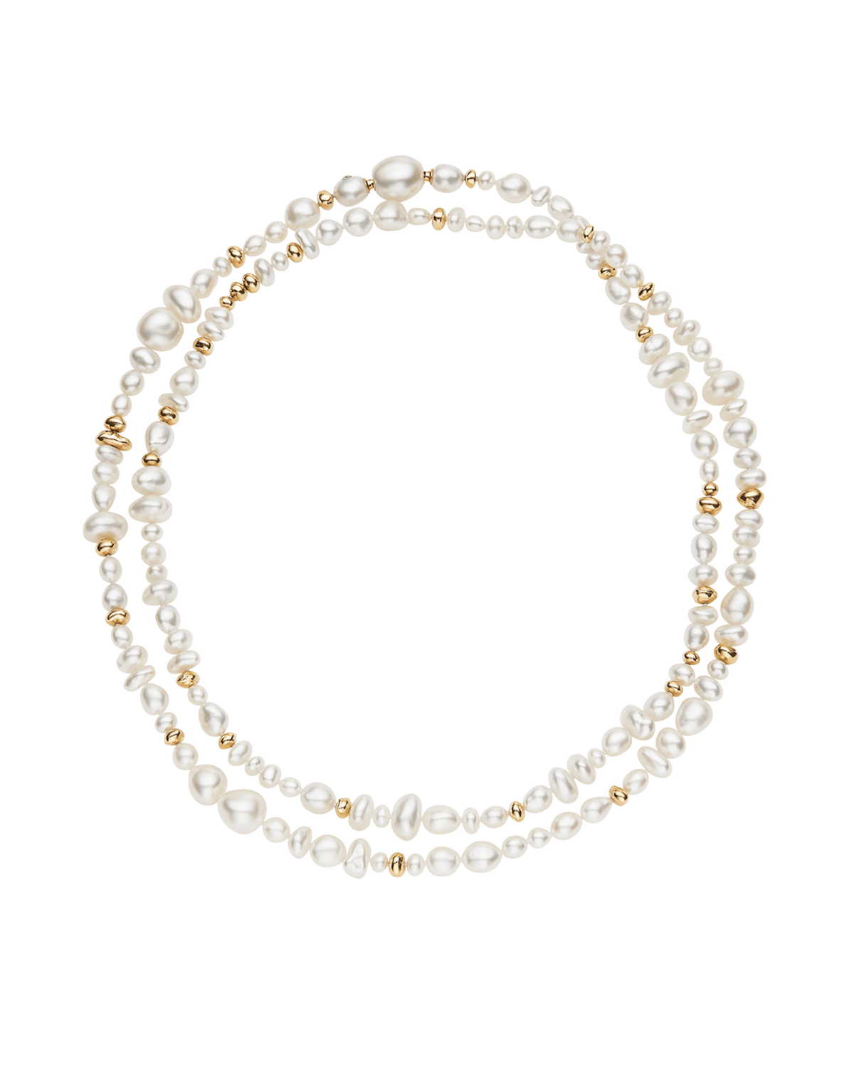 Wild Gold Granule Pearl Strand Rope Necklace | 4-10mm Pearls, Paspaley