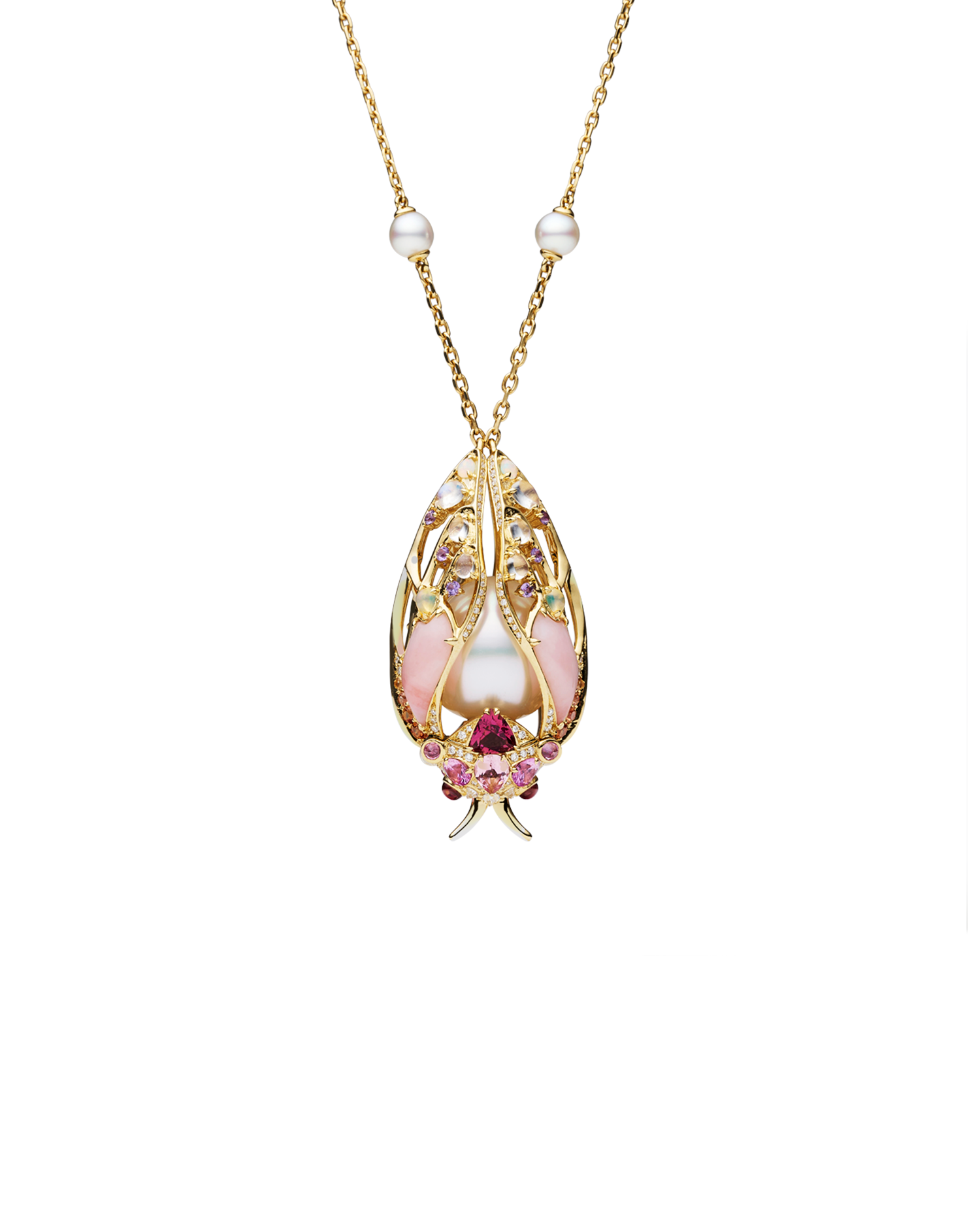 Paspaley Blush Cicada Necklace Yellow Gold  G25N06YPO141