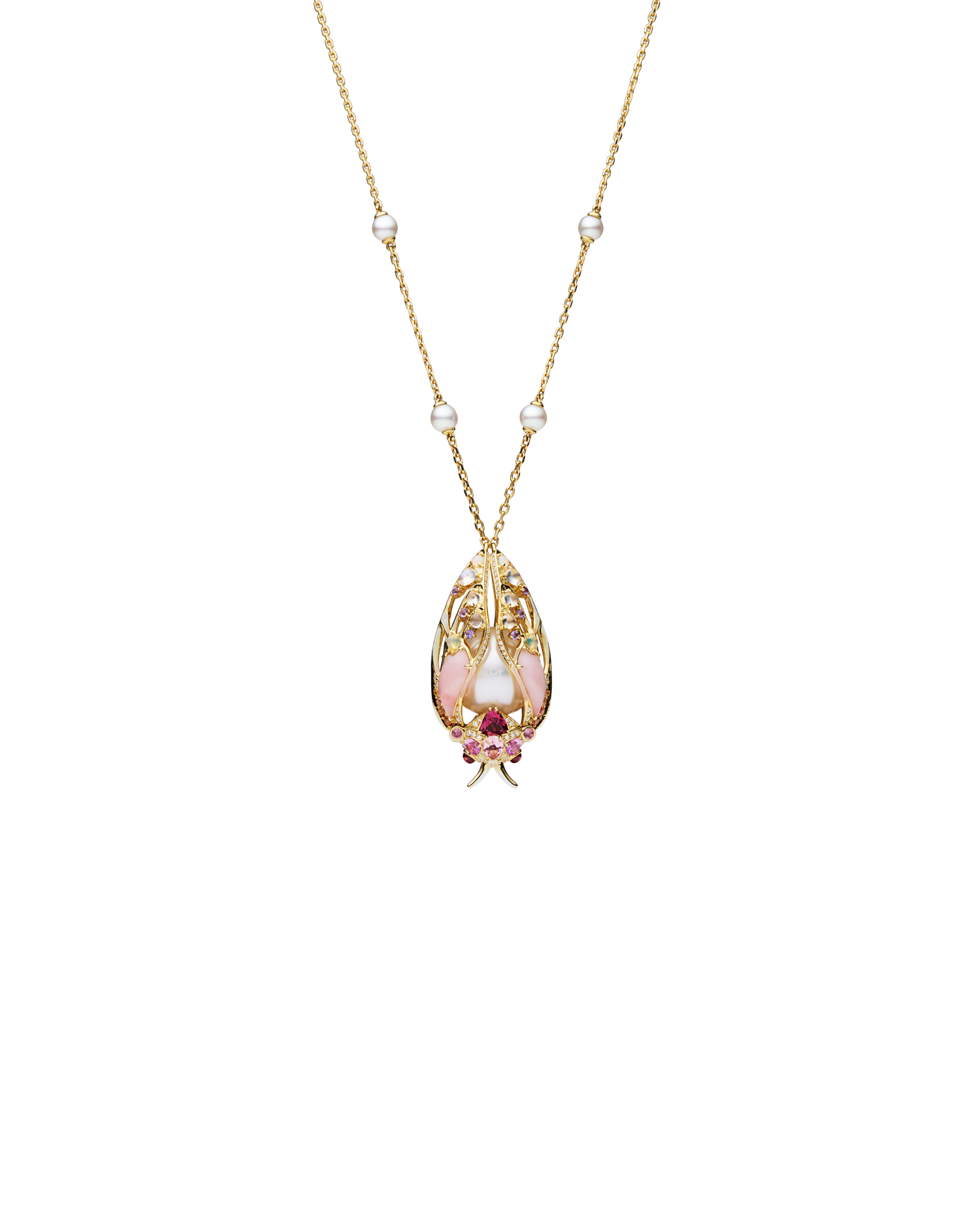 Paspaley Blush Cicada Necklace Yellow Gold  G25N06YPO141