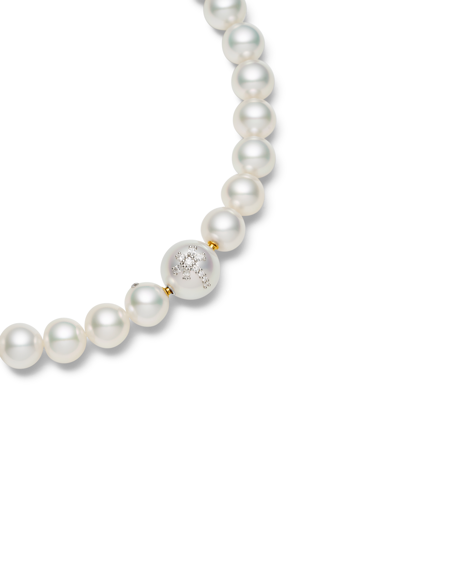 Diamond Dragonfly Pearl Clasp | 17mm Round Pearl, Diamond and Platinum