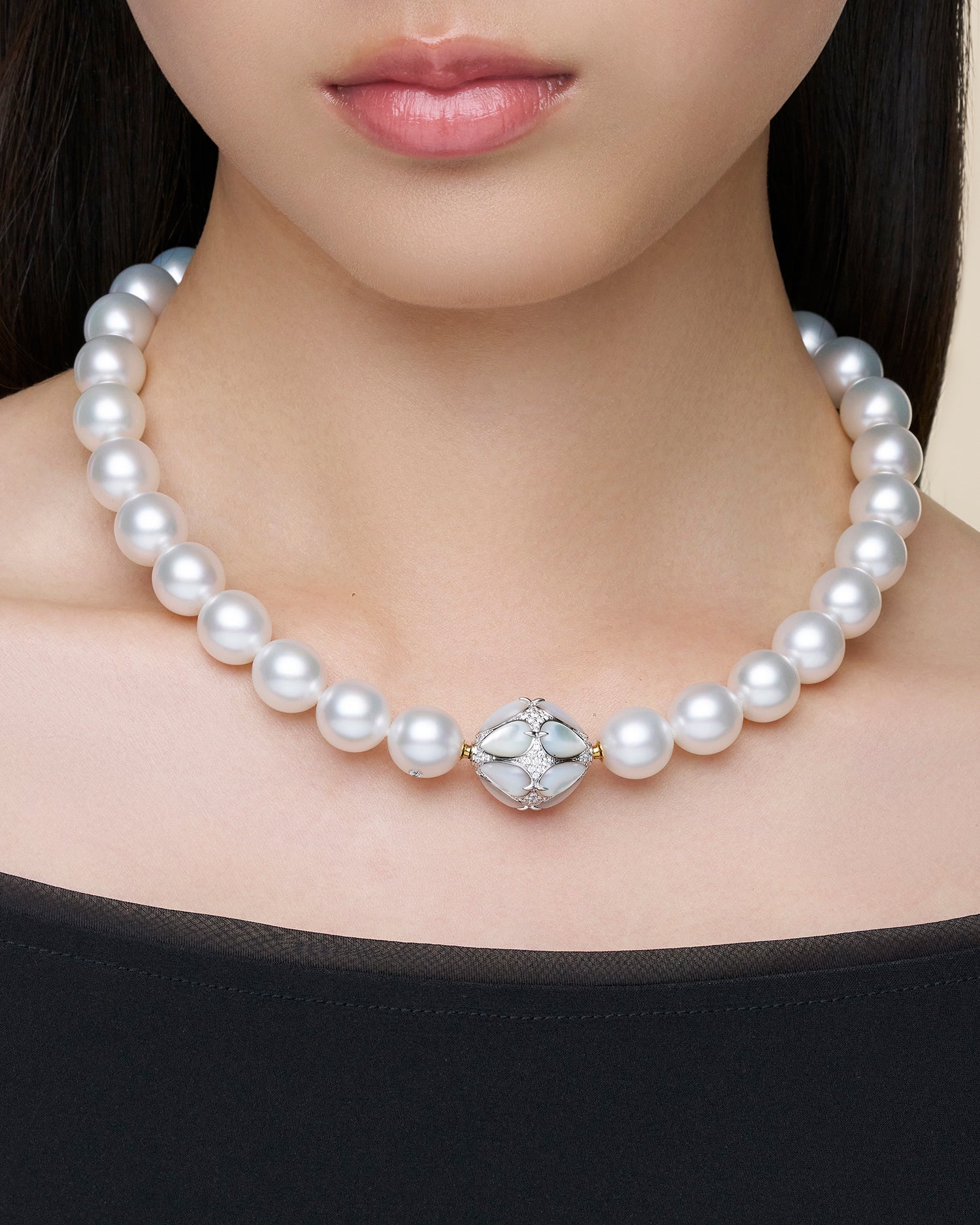 Maxima Clasp | Mother of Pearl, Diamonds, and White Gold