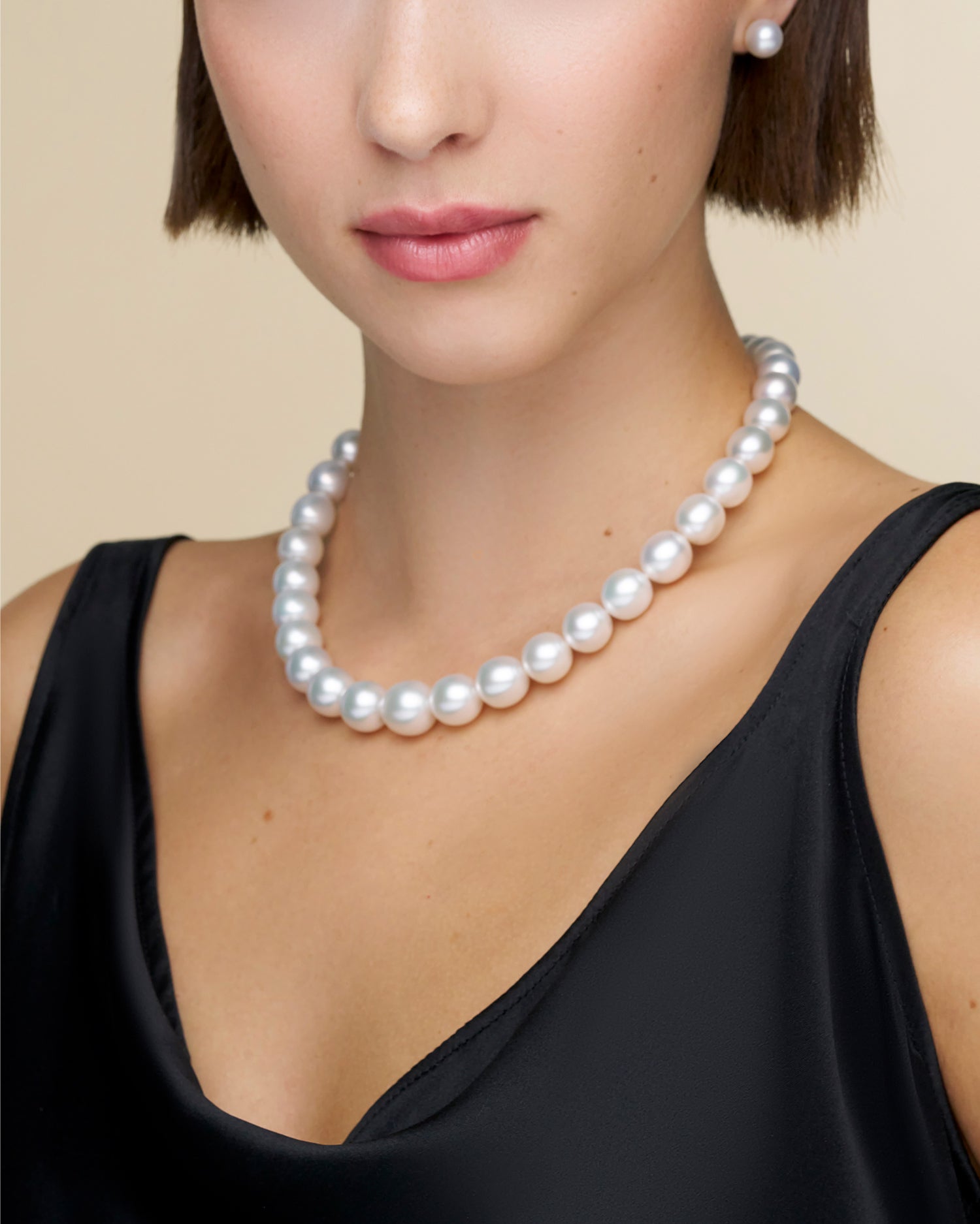 Paspaley Baroque Pearl Choker Strand Necklace | 12-14mm Baroque Pearls and Paspaley Signature Diamond