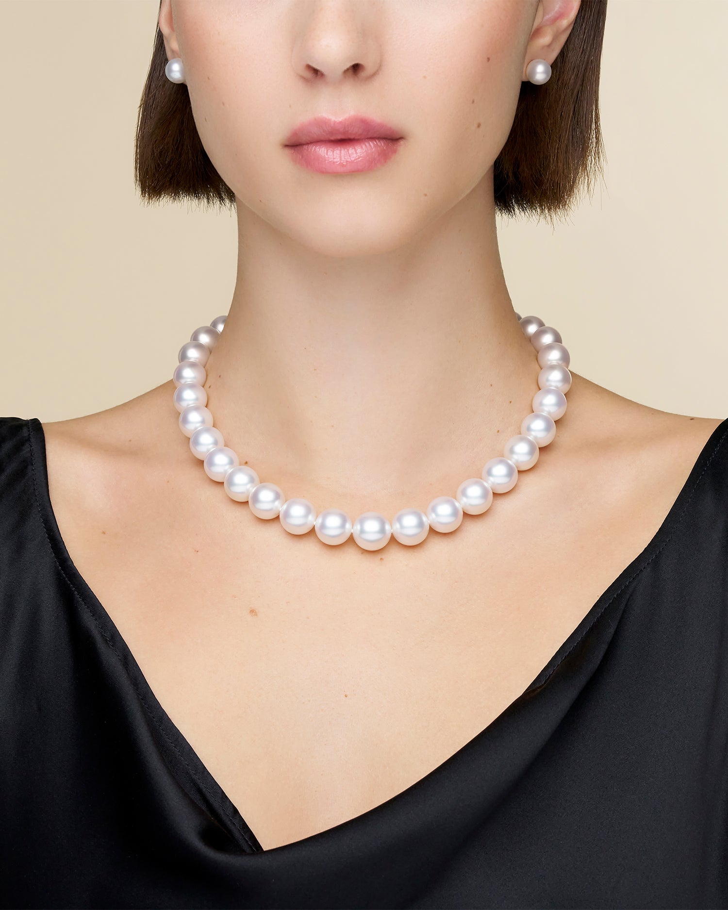 Paspaley Strand Of The Harvest Pearl Necklace | 12-14mm Semi-Round Pearls and Signature Yellow Diamond