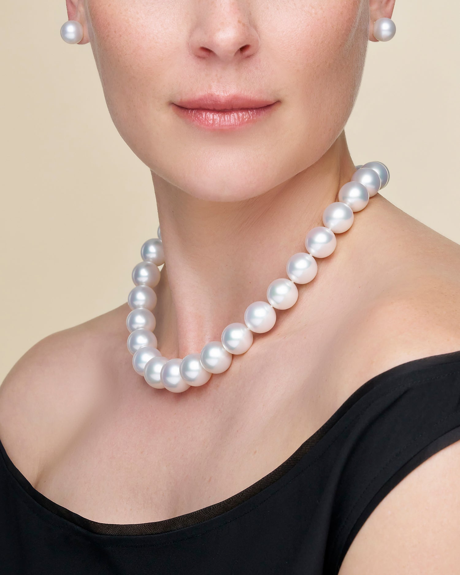 Paspaley Super Strand Pearl Necklace | 15-17mm Round Pearls and Signature Pink Diamond