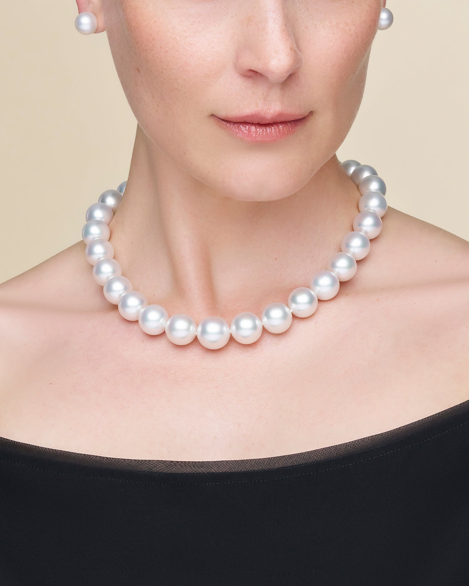Paspaley Super Strand Pearl Necklace | 15-17mm Round Pearls and Signature Pink Diamond