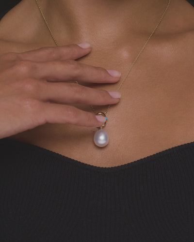 Paspaley Turquoise Anchor Link Pearl Necklet On Body D24N61YPO13