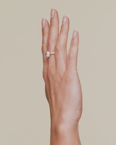 Paspaley Eternity 10mm Keshi Pearl and Diamond Ring Rose Gold On Body DC11R10RKQ10 1
