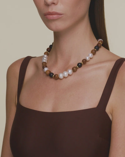 Paspaley Kimberley Golden Dusk Pearl Choker Necklace On Body CSRC31DMX
