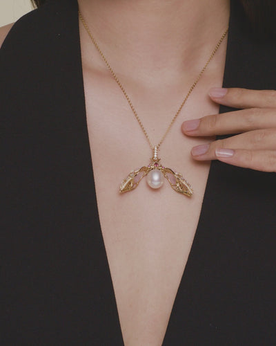 Paspaley BLUSHING CICADA PEARL PENDANT On Body G25P01YPO11