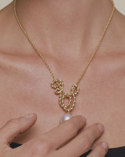 Paspaley Diamond Entwined Rope Pearl Pendant On Body D21P44YPS16