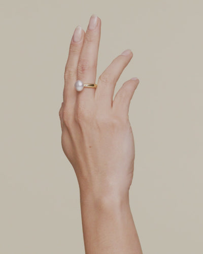 Paspaley Julia 9 10mm Keshi Baroque Pearl and Diamond Ring Yellow Gold On Body DC00R02YKQ10