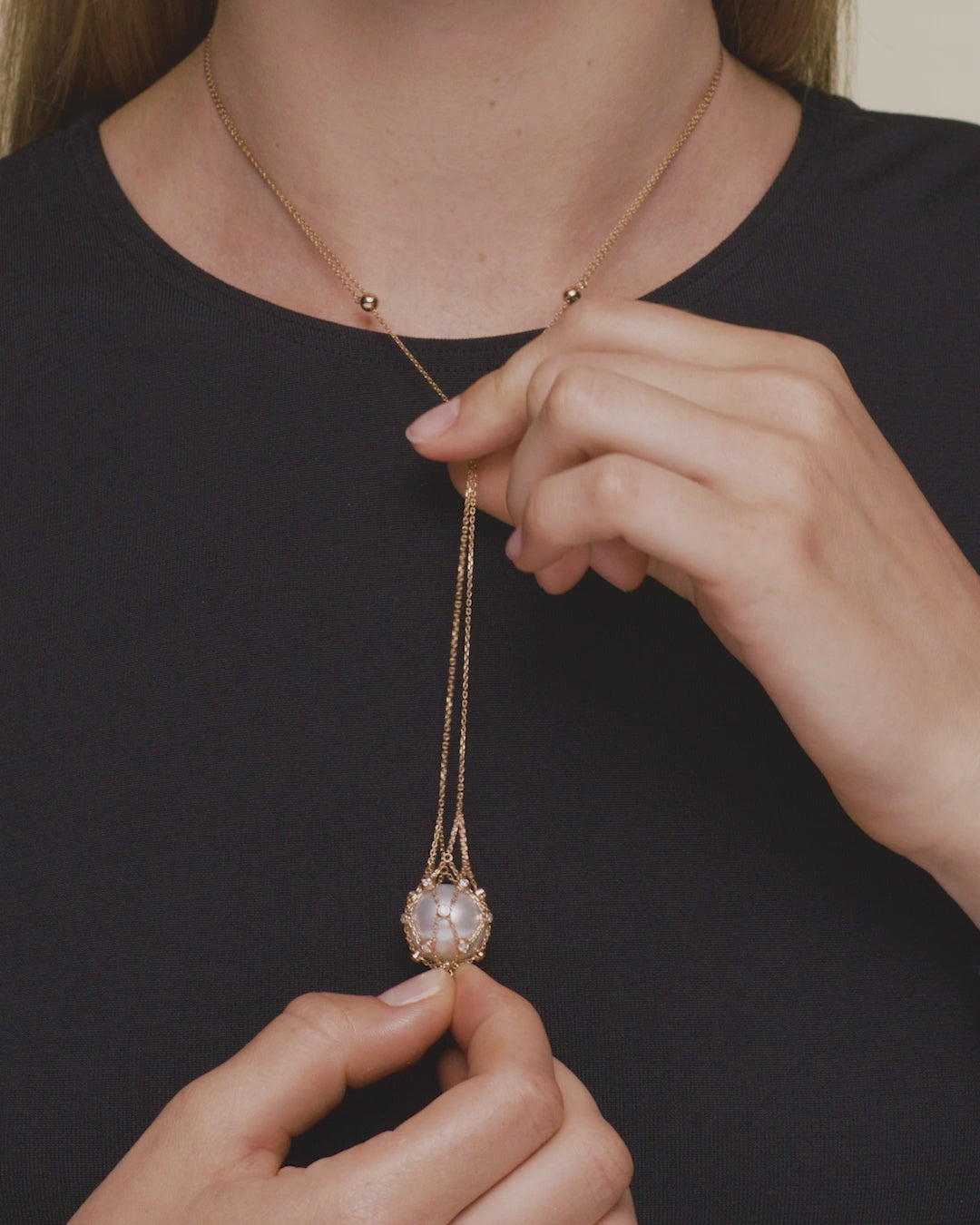 Paspaley Diamond Lavalier Pearl Necklace On Body dh17n17ypb15