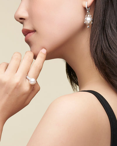 Paspaley-Diamond-Lavalier-Pearl-Earrings-On-Body-DH14E21wPB12-SKU-H14E21W-H14Q02PB12 