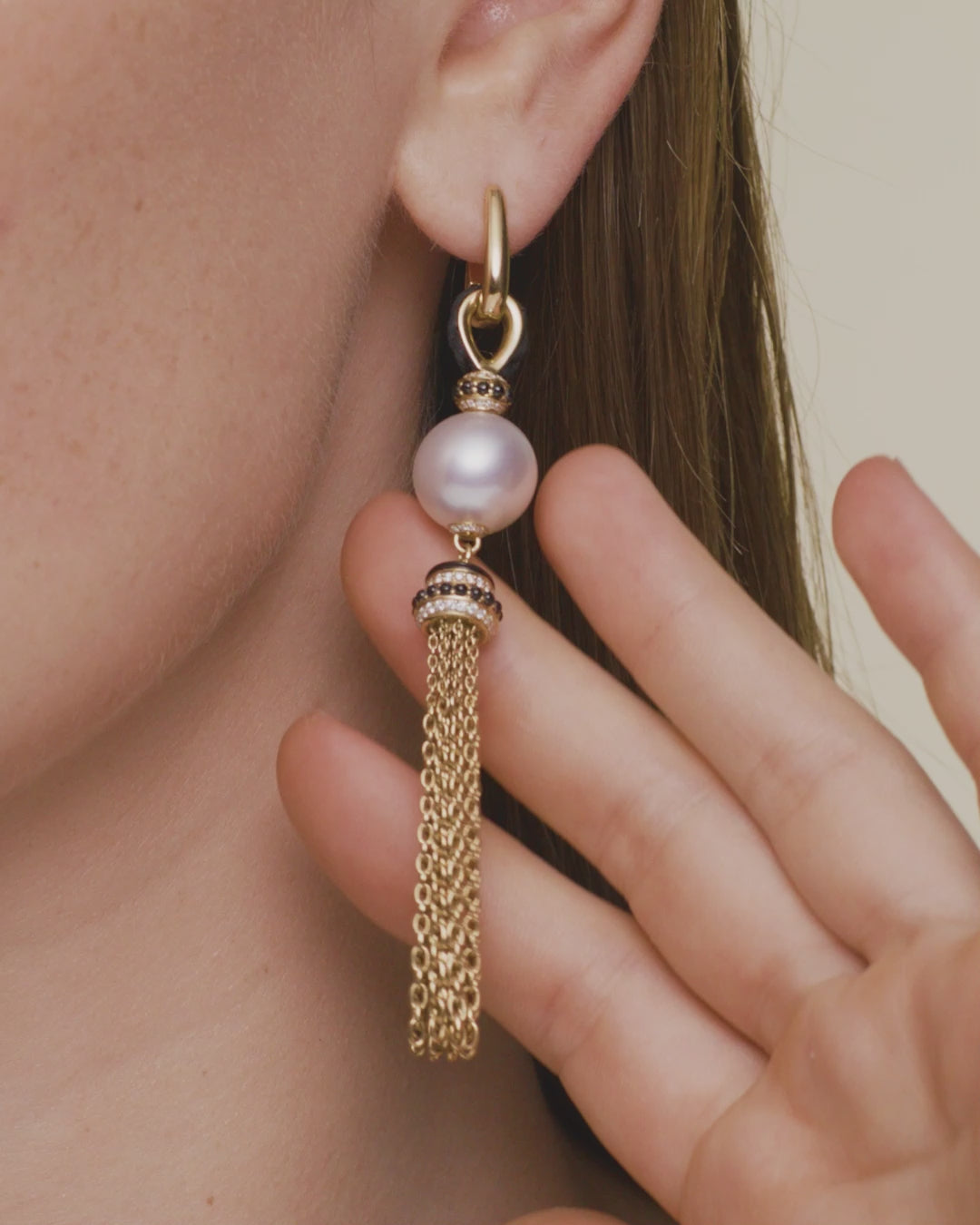 Paspaley Tassel Pearl Earrings On Body dd21a11e02y SKU C16E02Y D21AE11YPS12