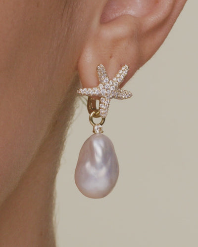 Diamond Starfish Pearls My Way Earrings On Body DYPQ12C25E01Y