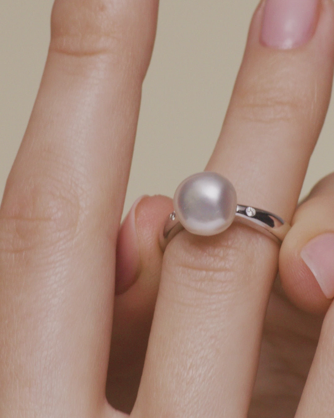 Paspaley Julia 9-10mm Keshi Baroque Pearl and Diamond Ring White Gold On Body DC00R02WKQ10