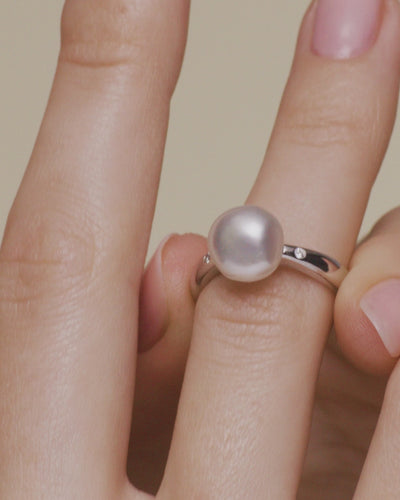 Paspaley Julia 9-10mm Keshi Baroque Pearl and Diamond Ring White Gold On Body DC00R02WKQ10