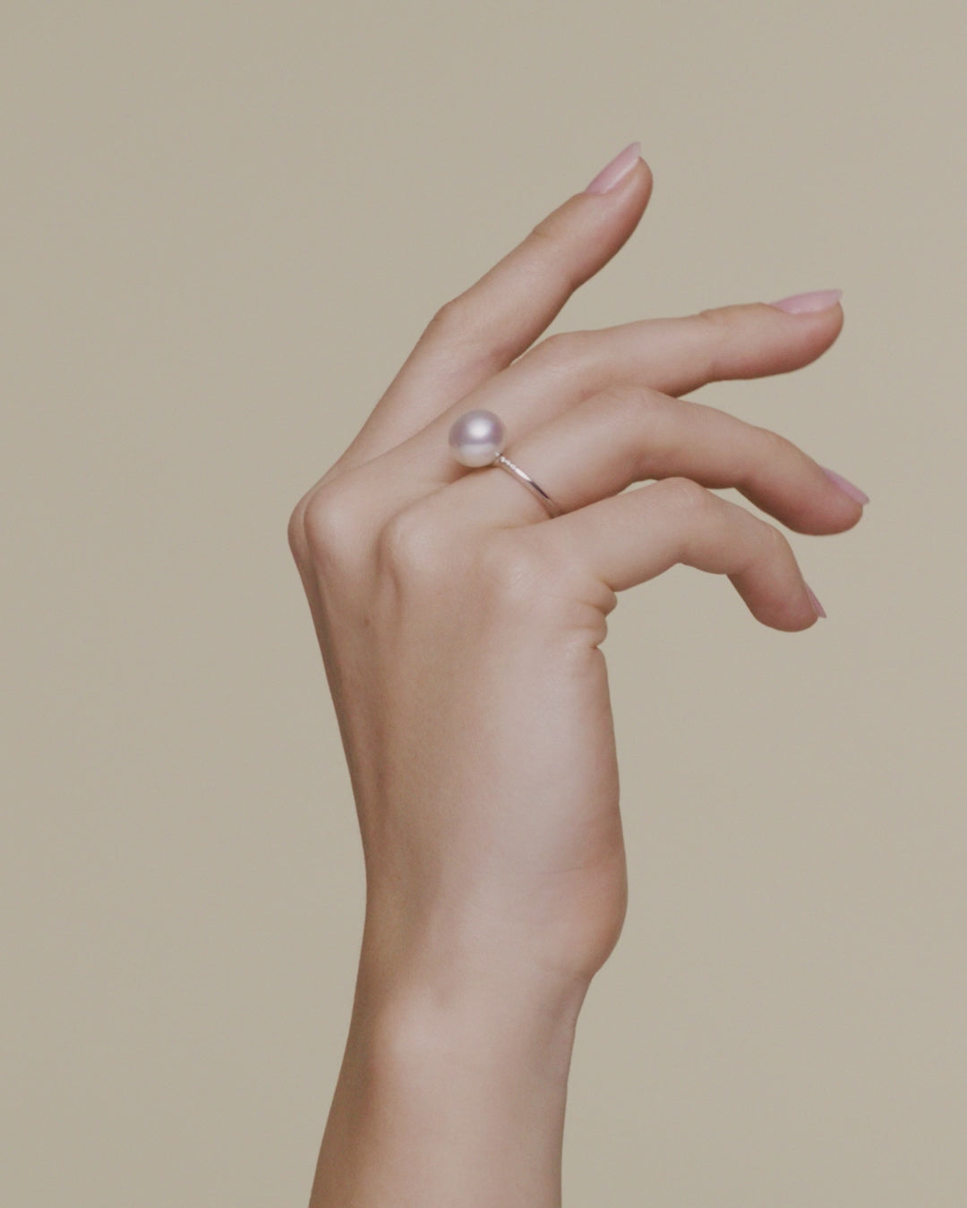 Paspaley Classic 11mm Button Pearl and Diamond Ring White Gold On Body DC21R01WPB11