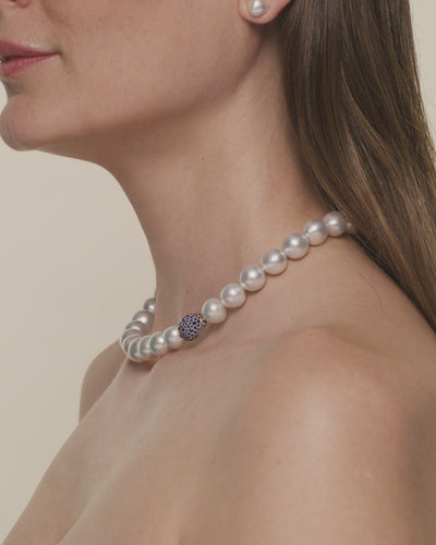 Paspaley Blue Sapphire Touchstone Clasp with Blue Sapphires & White Gold Clasp V19L08W